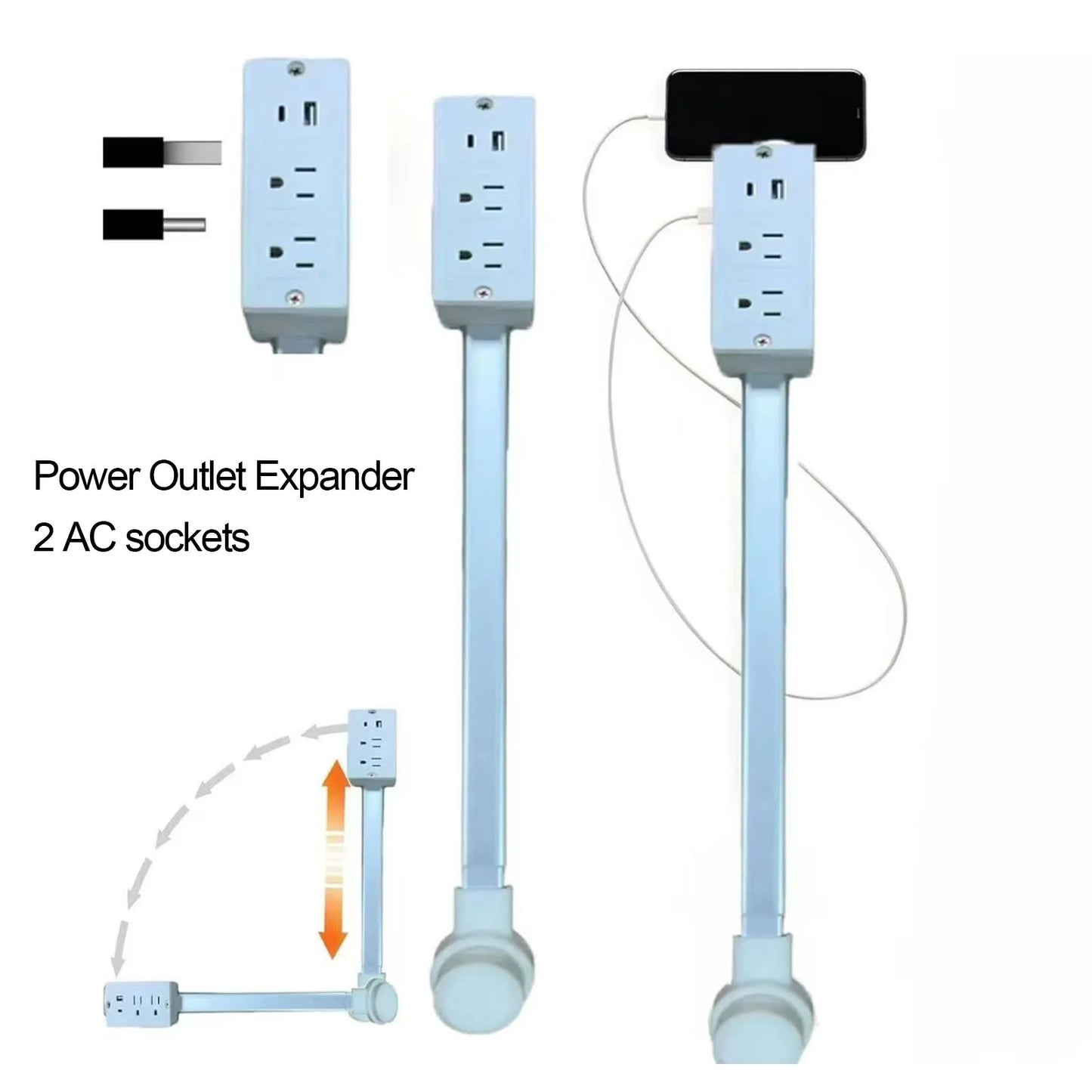 Voltage-Extender Rotating Outlet Extender